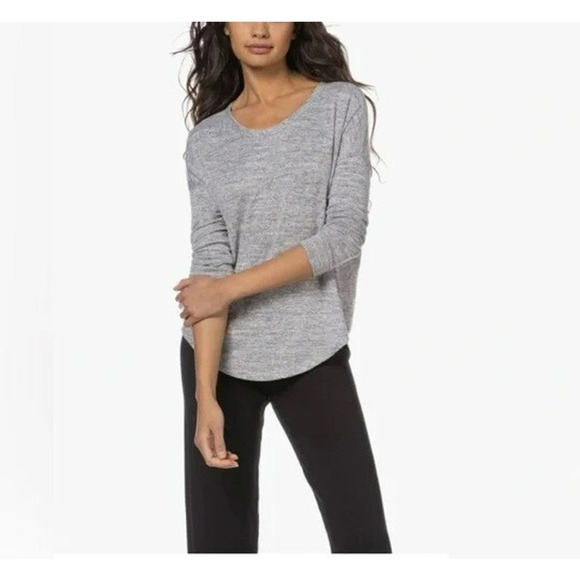 Rag & Bone Knit Top Size Small Heather Gray Ribbed Long Sleeves Stretch Soft - Picture 9 of 9